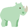 Digital drawing of a green rhinoceros (by me)